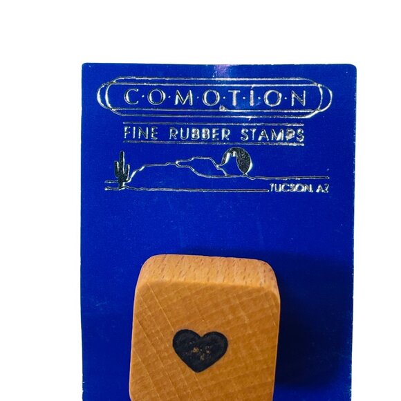 Mini Heart Vintage Wooden Co-Motion Fine Rubber Stamp Crafting Scrapbooking - Picture 2 of 8